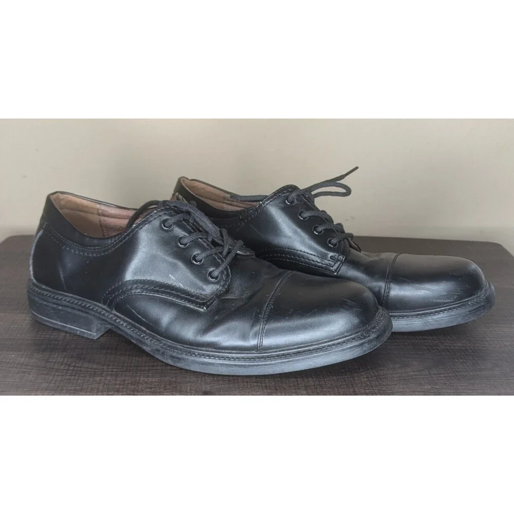 Merona Shoes Mens 12 Comfort Gel Black Leather Upper Balance Man Made Materials